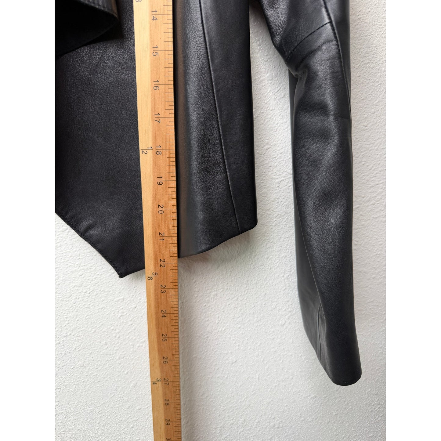 Halogen Black Leather Open Front Jacket Women's M