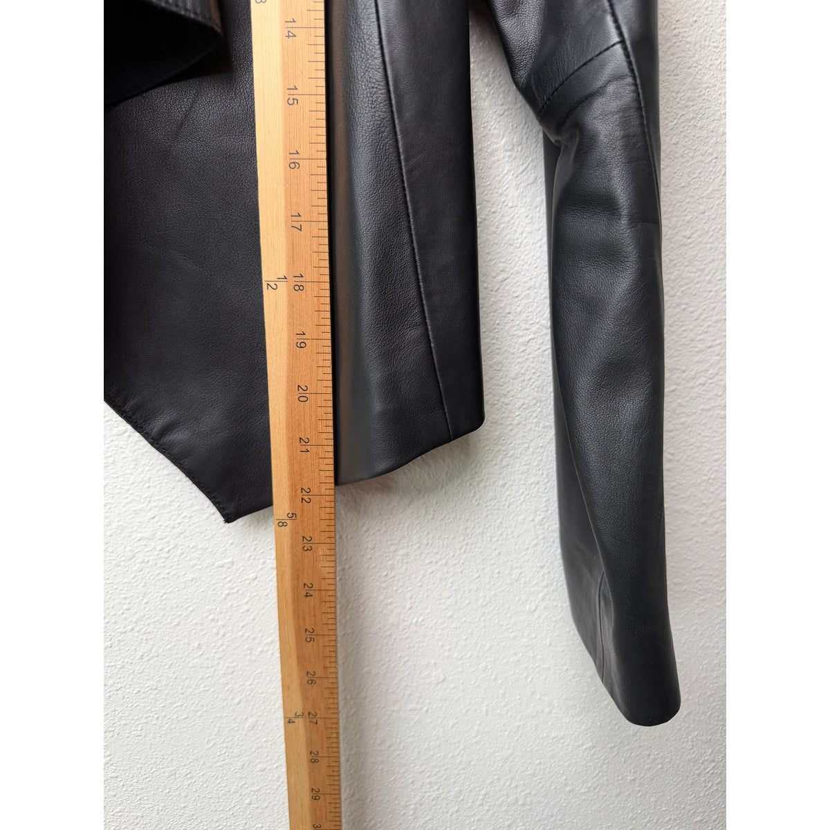 Halogen Black Leather Open Front Jacket Women's M