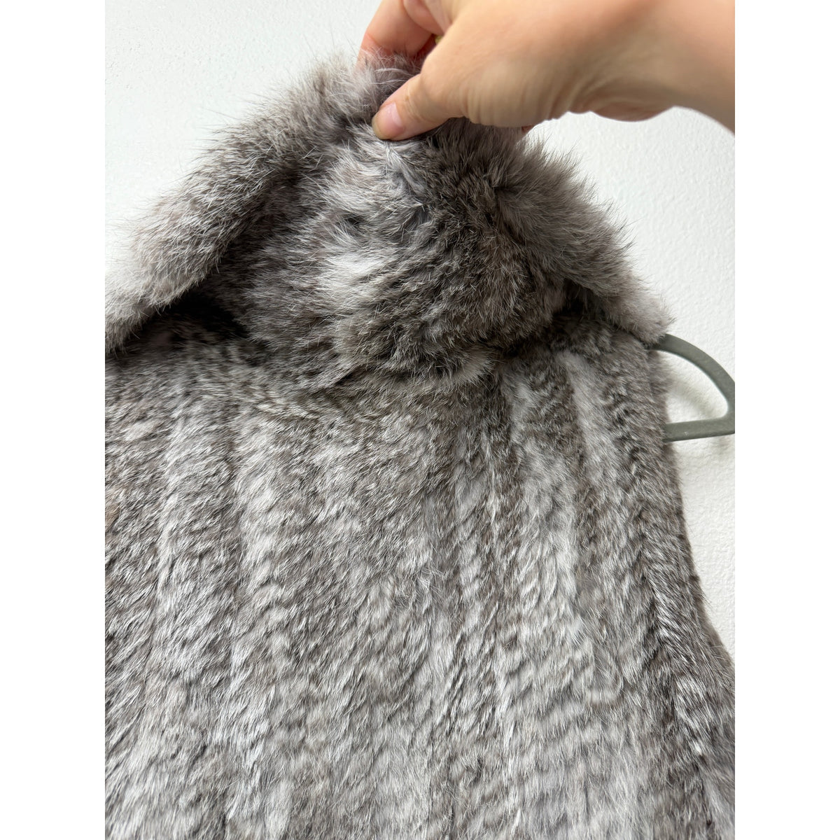 Yves Salomon Gray Rabbit Fur Drape Vest Women FR 34