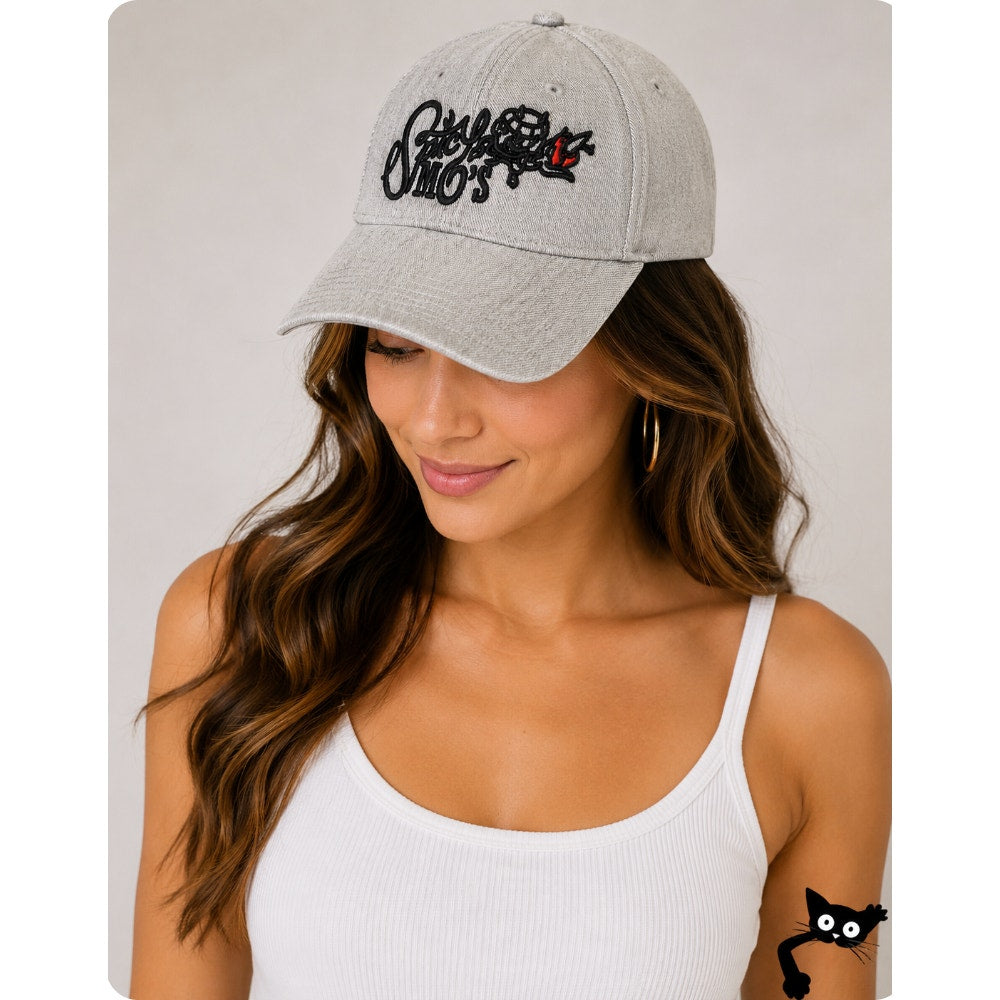 Cute Spicy Mos Denim Heathered Gray Adjustable Baseball Hat Chili Pepper Cap
