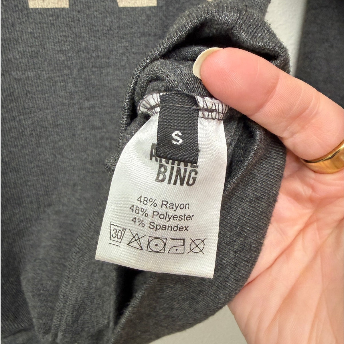 Anine Bing sweater gray graphic logo women US S crewneck