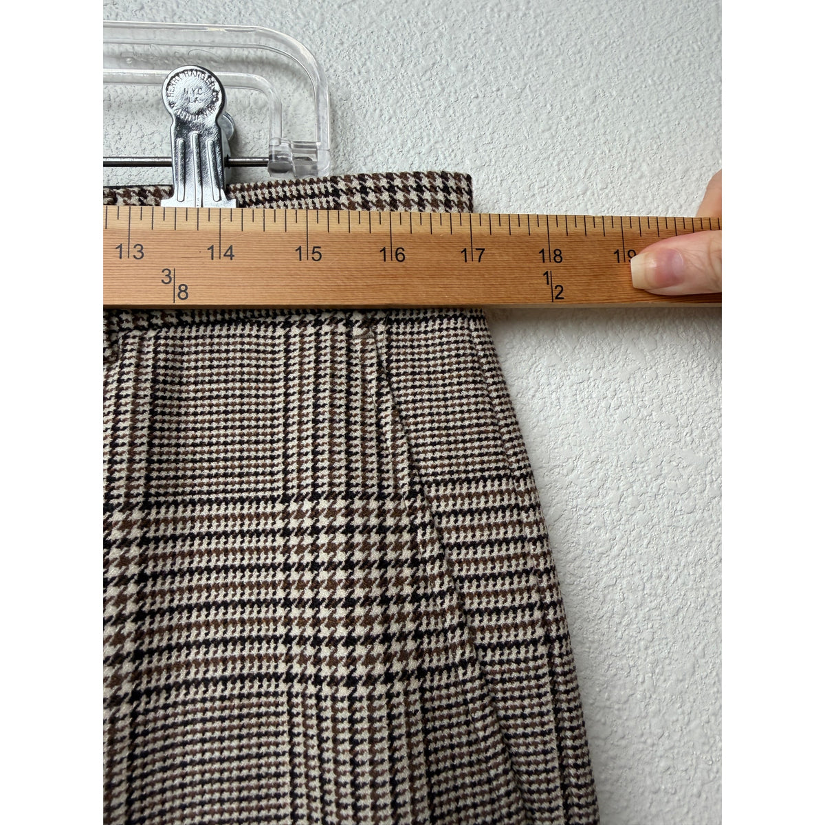 OTD On This Day Beige Brown Plaid Flare Pants Men 33