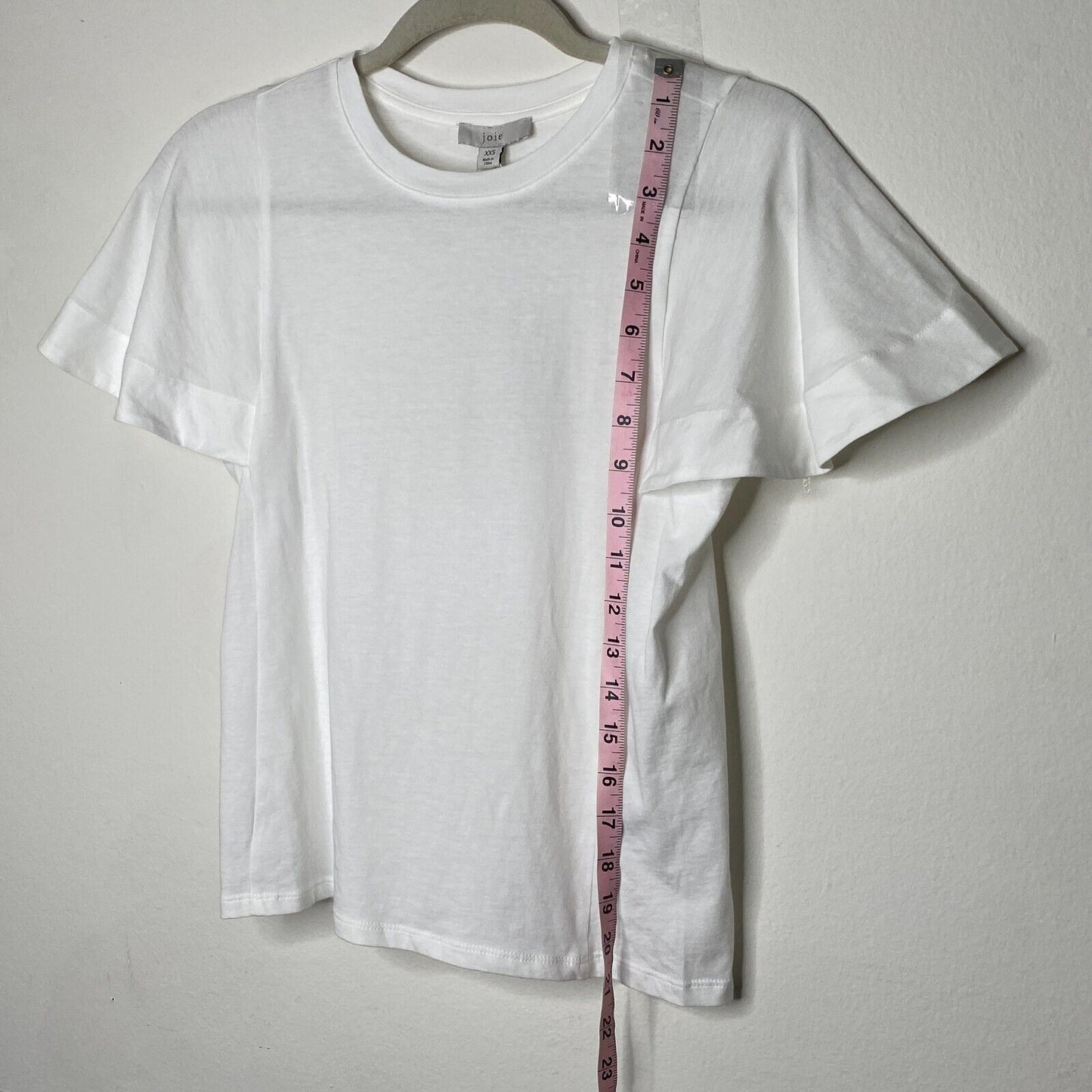 NWT Joie Aeowin Cotton White Short Flutter Sleeve Crew Neck Relaxed T-shirt XXS