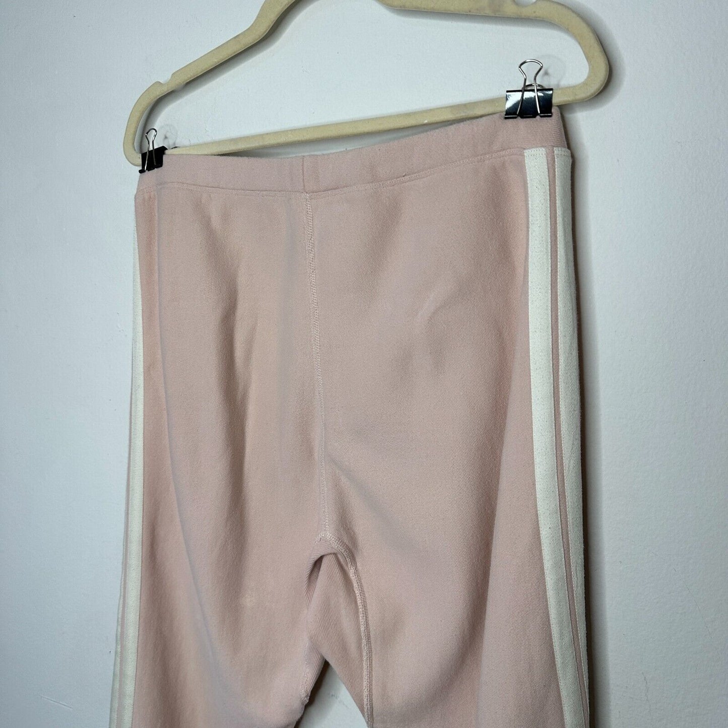 Light Pink Inner Drawstring High Waist Jogger Sweat Pant White Side Stripe M