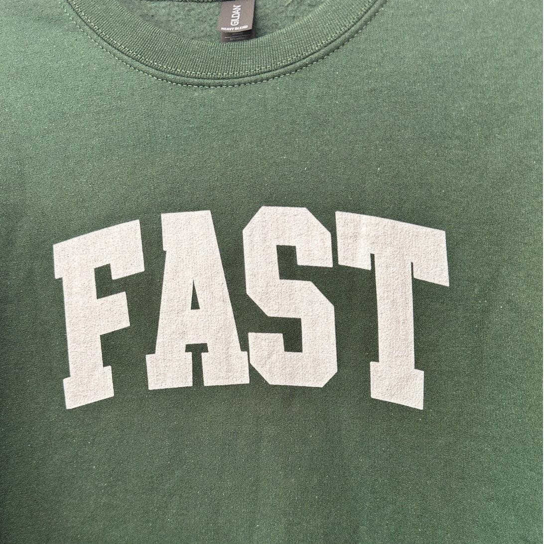 Gildan Green FAST Graphic Crewneck Sweatshirt US S