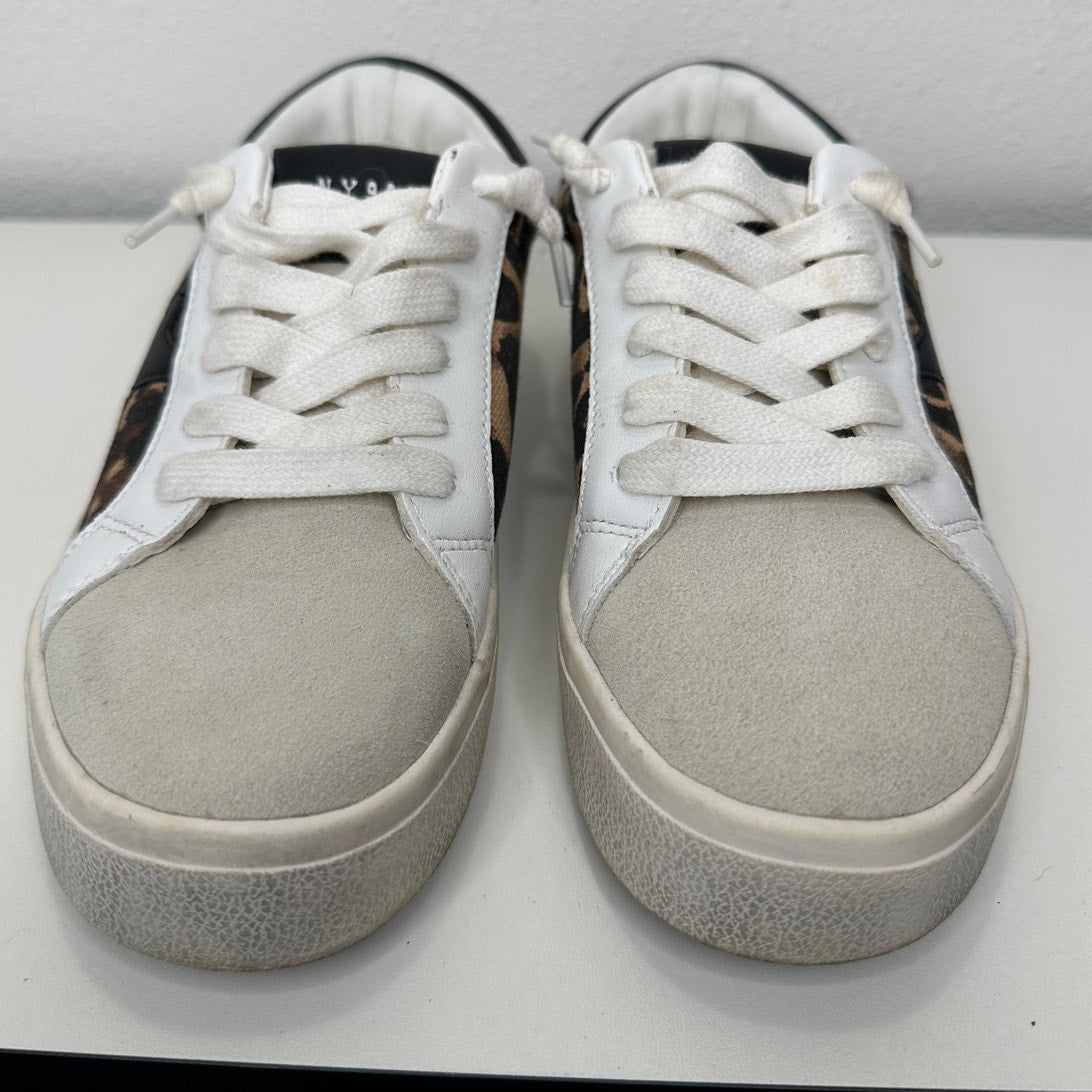 Steve Madden Philip Leopard Print Leather Sneakers Black Brown White 5