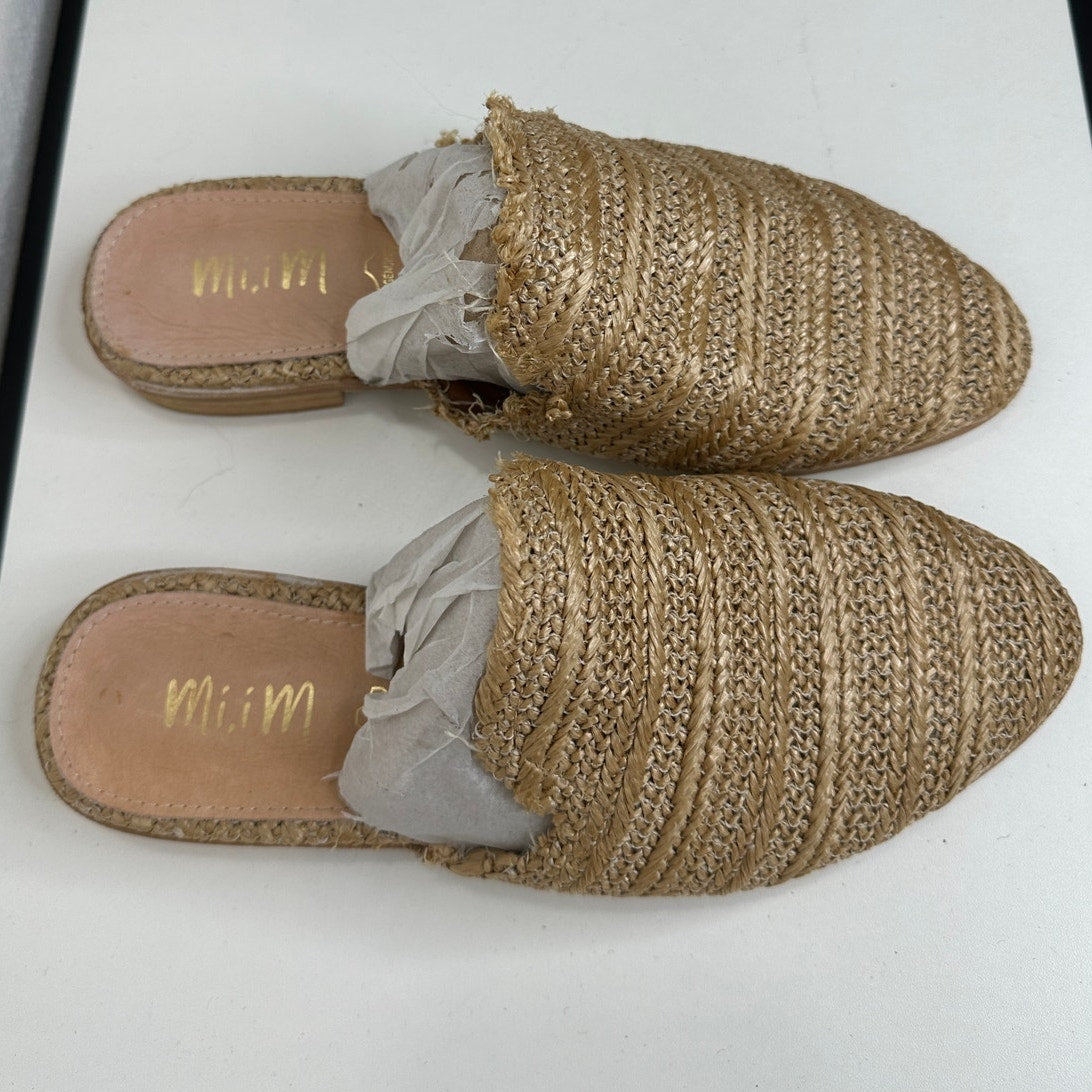 Mi.iM Ally Tan Pointed Toed Woven Textile Upper with Leather Sole Mule Flats 7