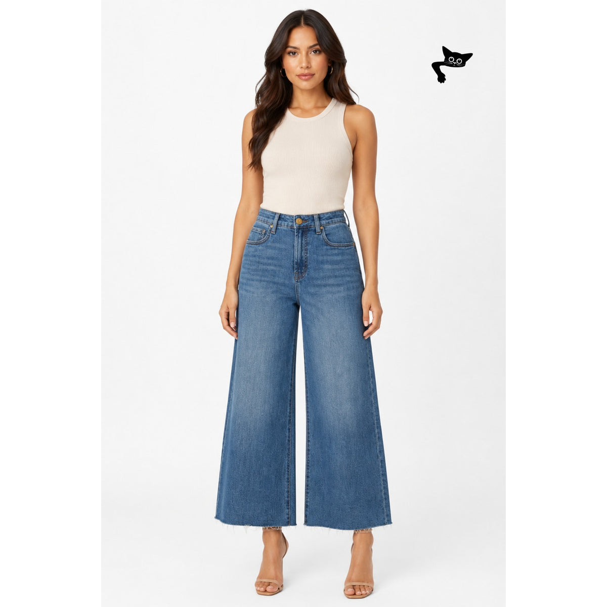KUT Ryan Fab Ab Wide Leg Jeans Women 00 Medium Wash