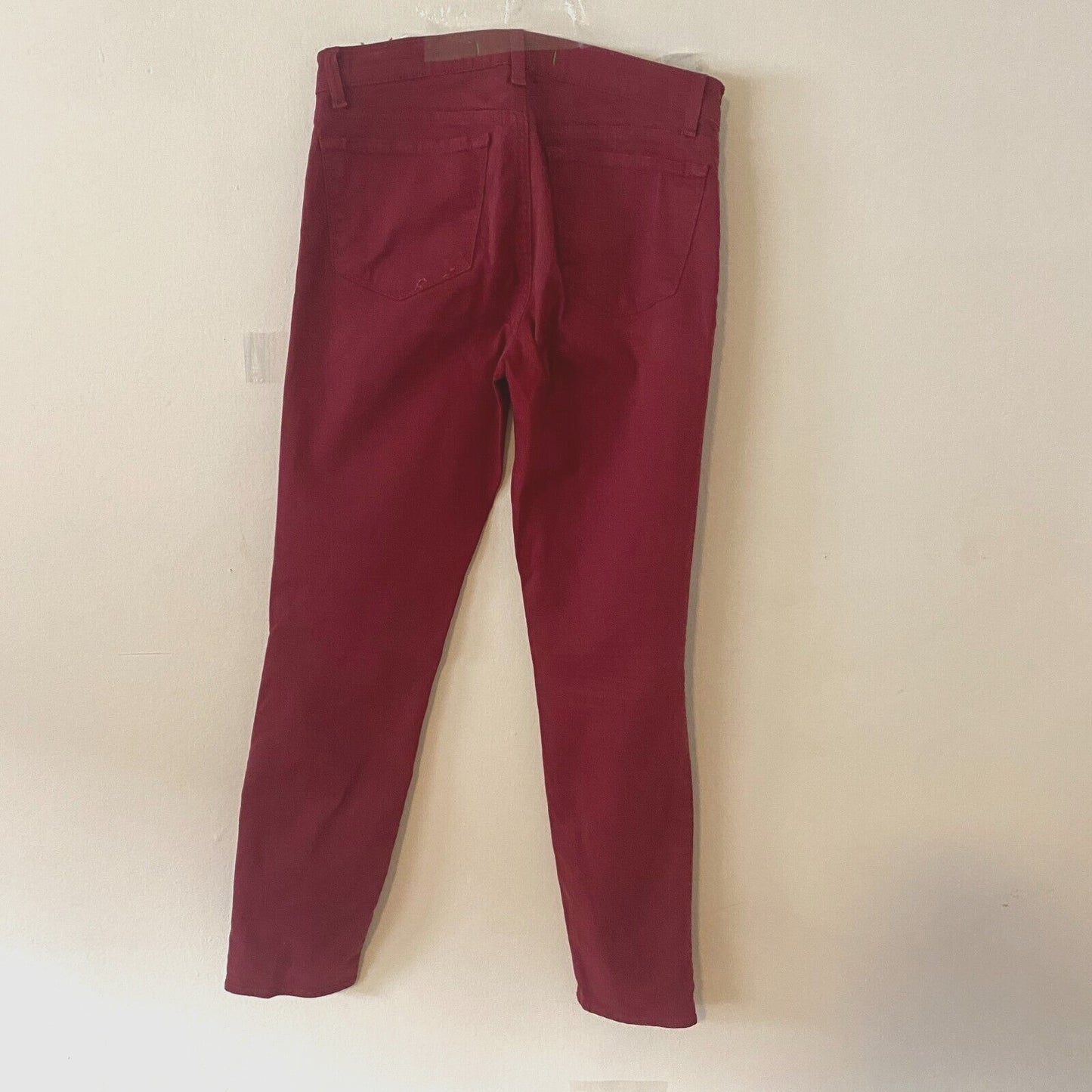 J Brand Black Cherry Red Slight Stretch Mid-Rise Skinny Leg Denim Jeans 27