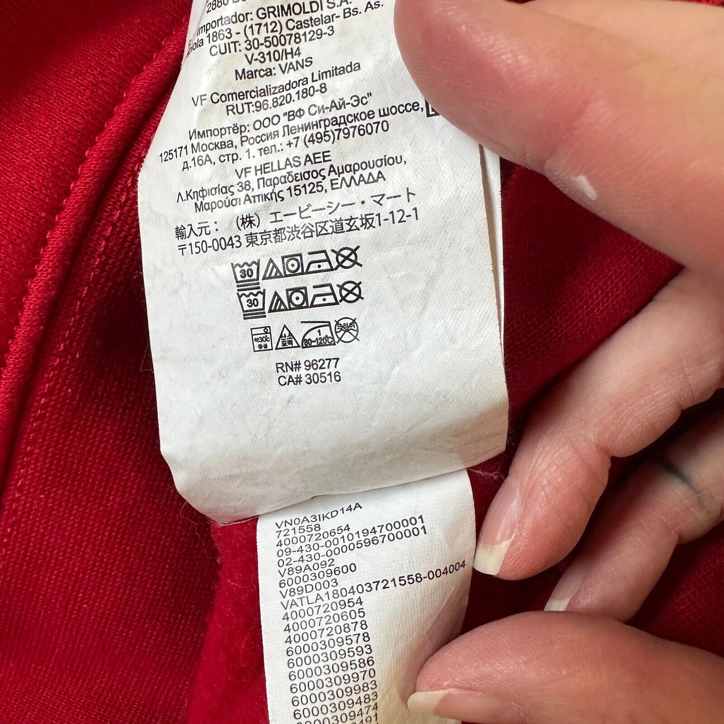 Disney X Vans Red Mickeys 90 Anniversary Front Pocket Pullover Fleece Hoodie M