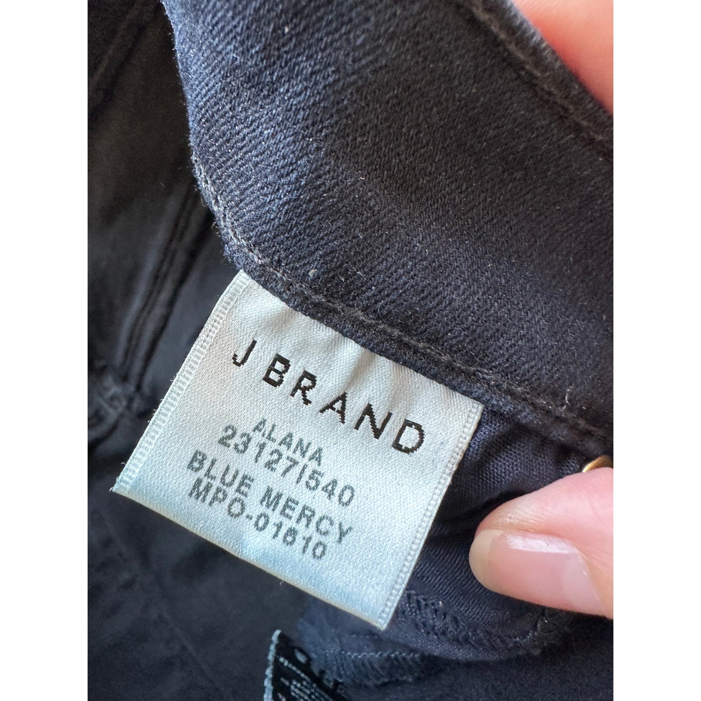 J Brand Alana Dark Blue Mercy Distressed Knee Raw Hem Skinny Jeans 24