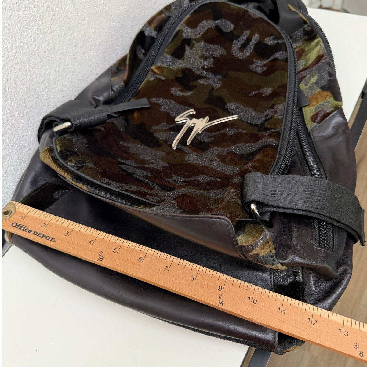 Giuseppe Zanotti Camouflage Velvet Backpack Army Print Italy