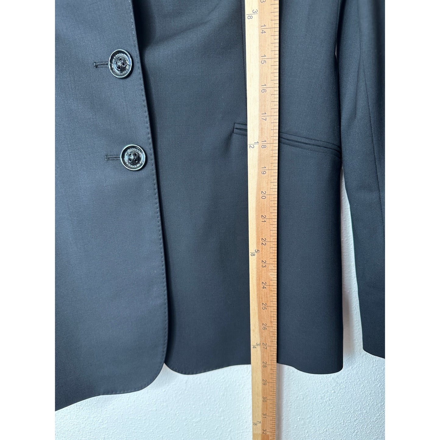 Burberry London Black 2-Button Wool Blazer Plaid Lined women's 8