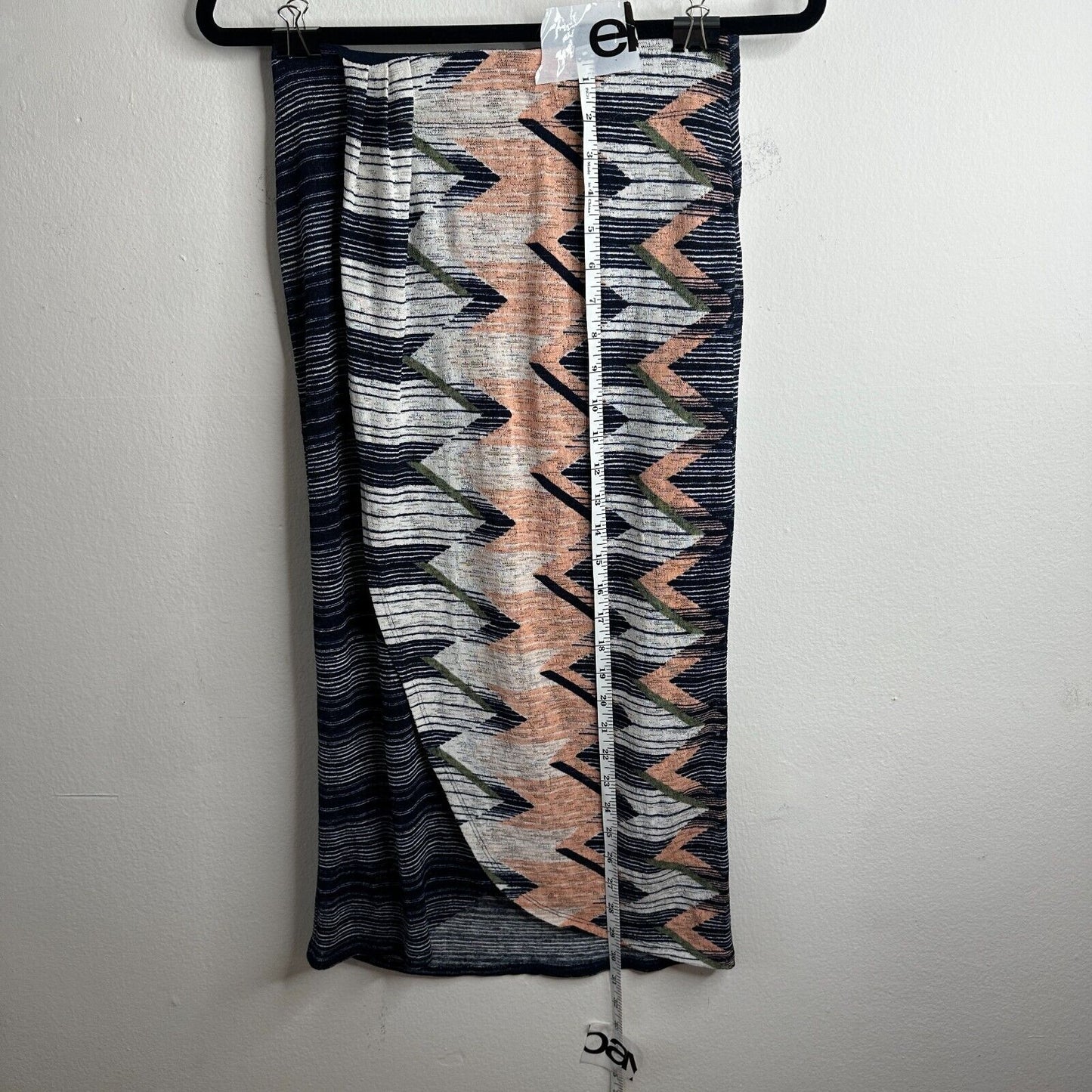 Anthropologie Maeve Plata Aztec Stripes Knit Midi Blue White & Peach XS