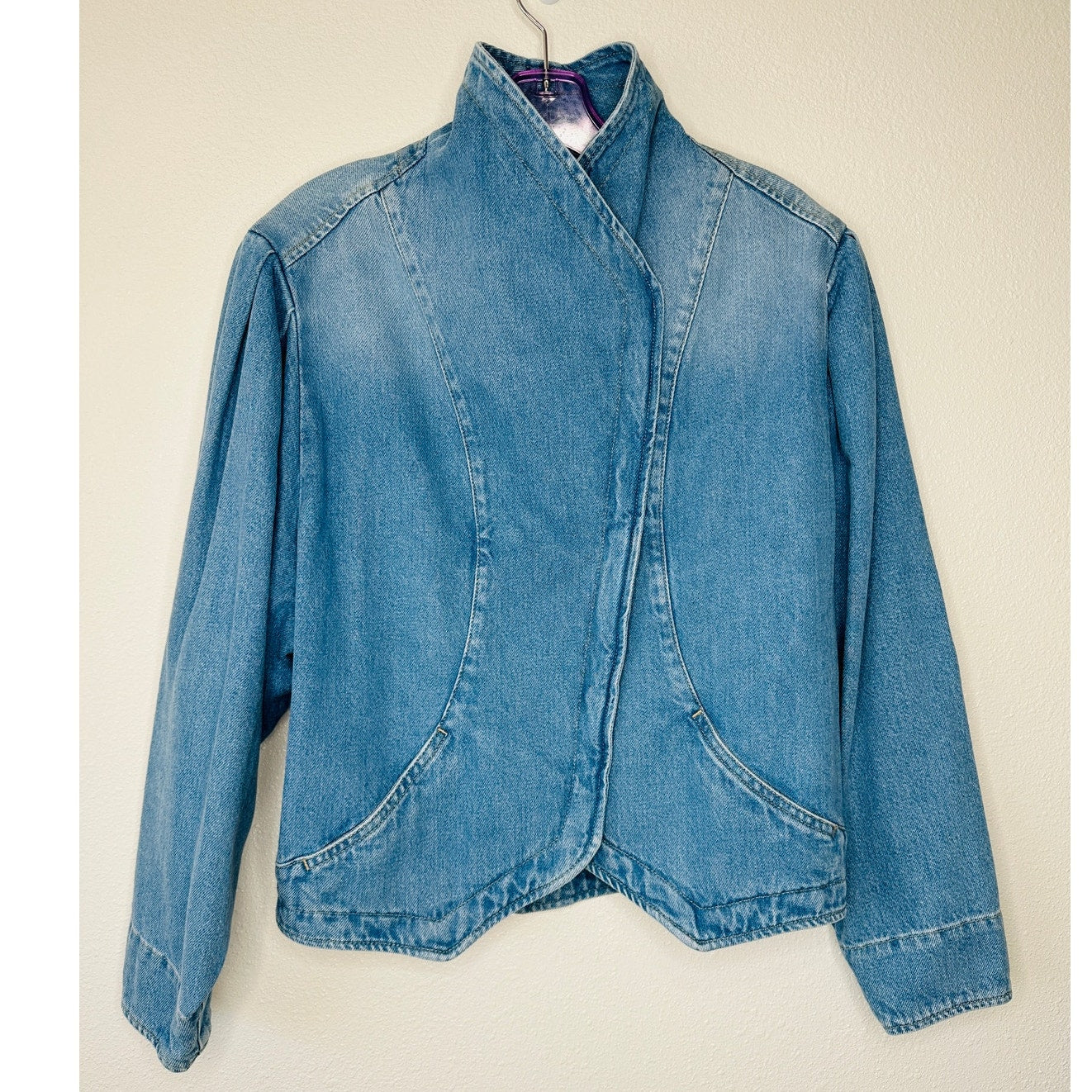 NWT Isabel Marant Medium Wash Pauline Snap Front Denim Jean Jacket 40 / L