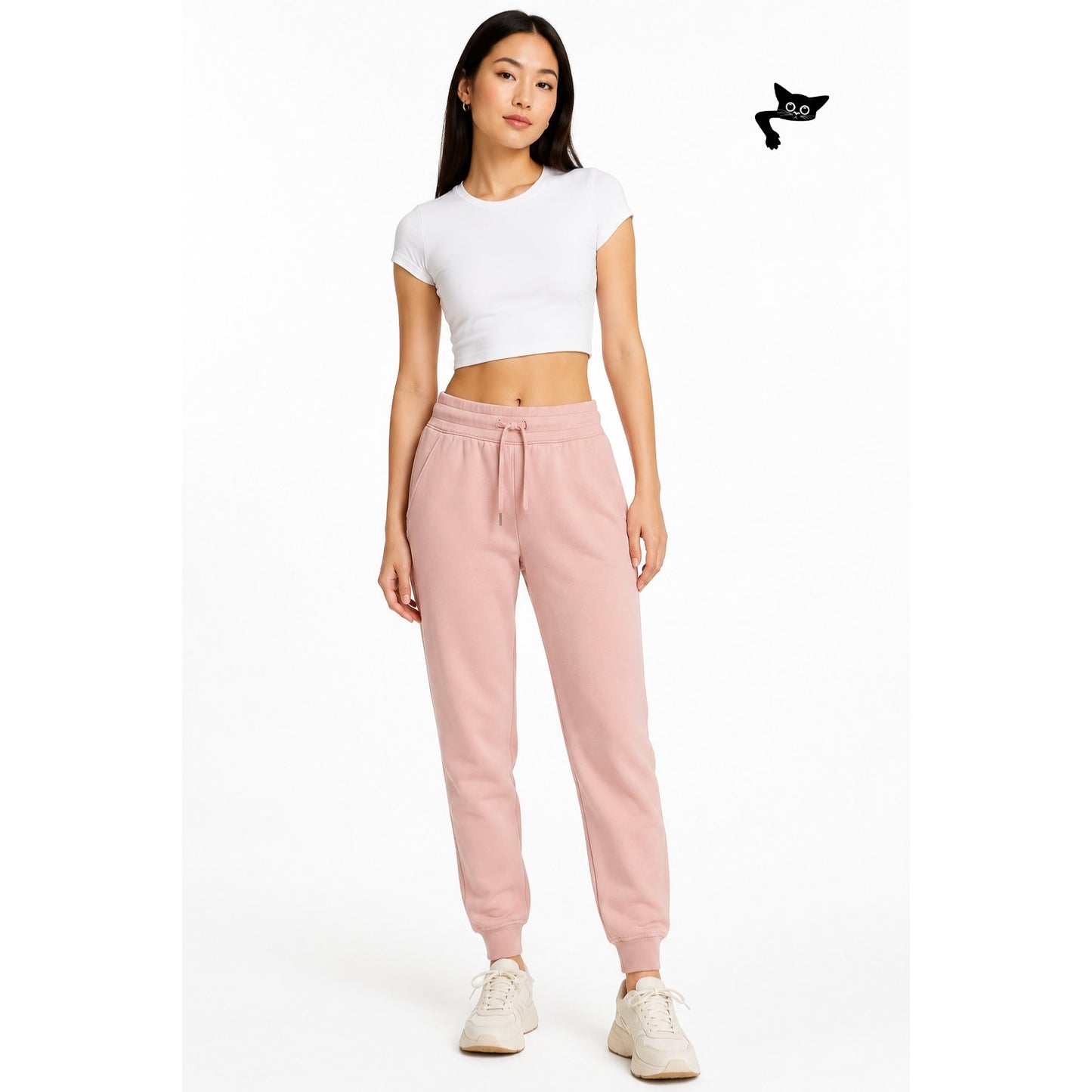 Lululemon Light Pink Jogger Sweatpants Drawstring Elastic Waist Size 8
