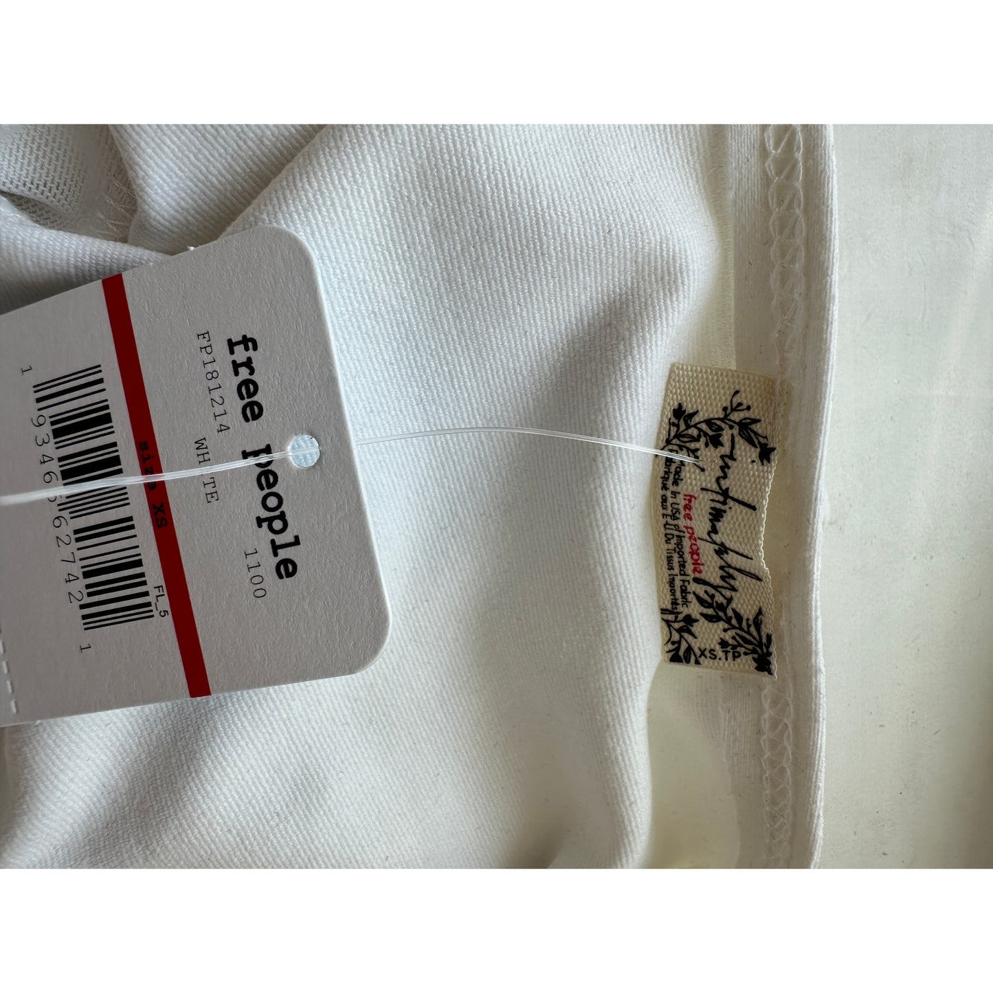 NWT Free People White Deep V-Neck Sleeveless Bodysuit XS