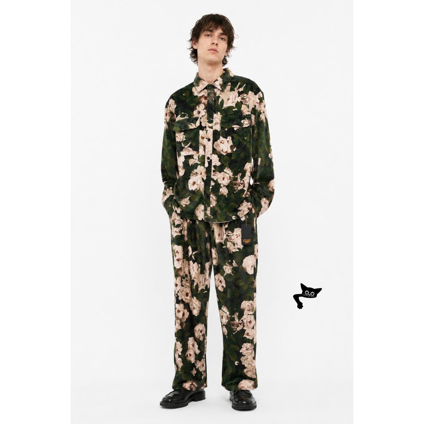 NWT Drew House Men's L 34 Iceberg Roses Velvet Set