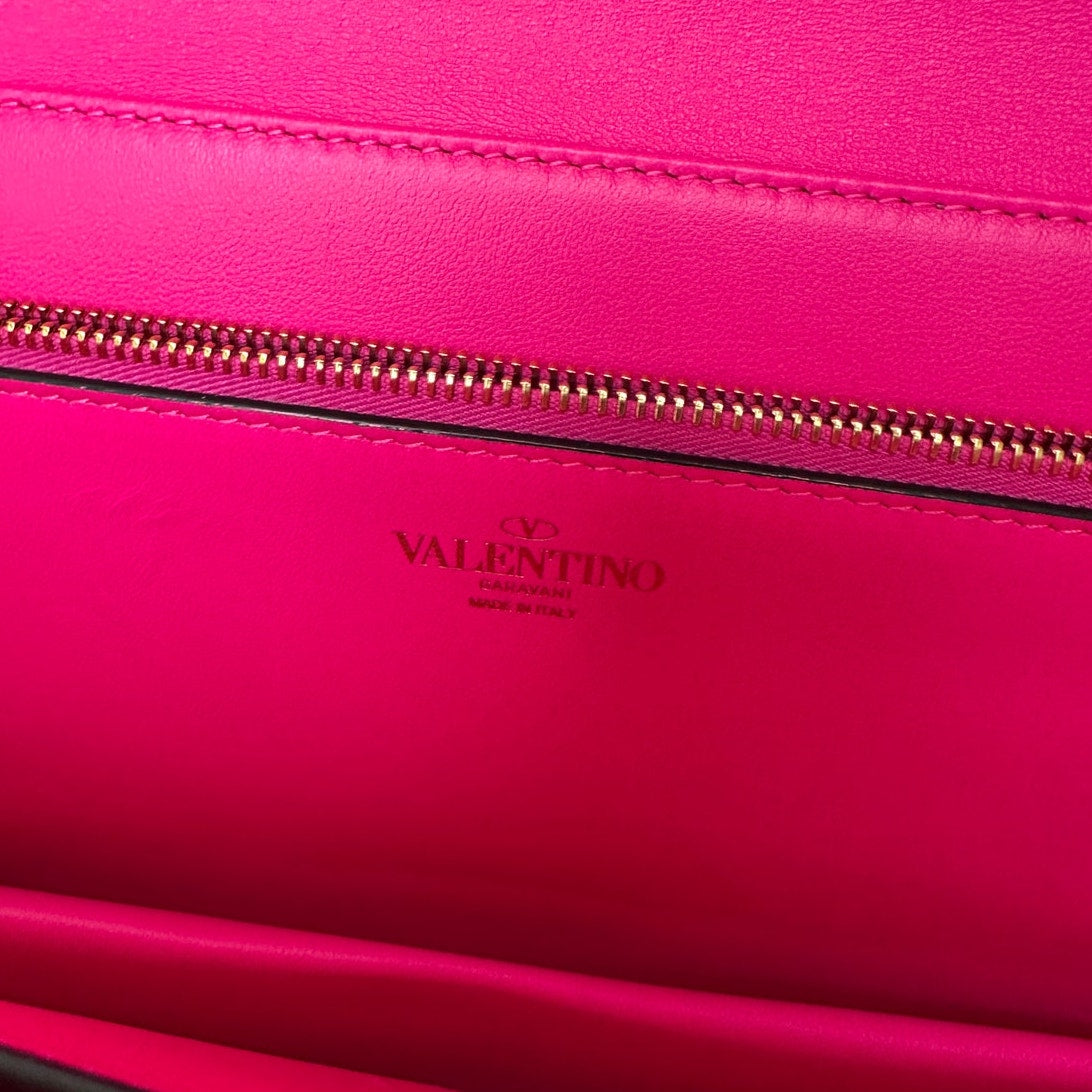 Valentino Hot Pink Patent Leather Large Envelope Clutch