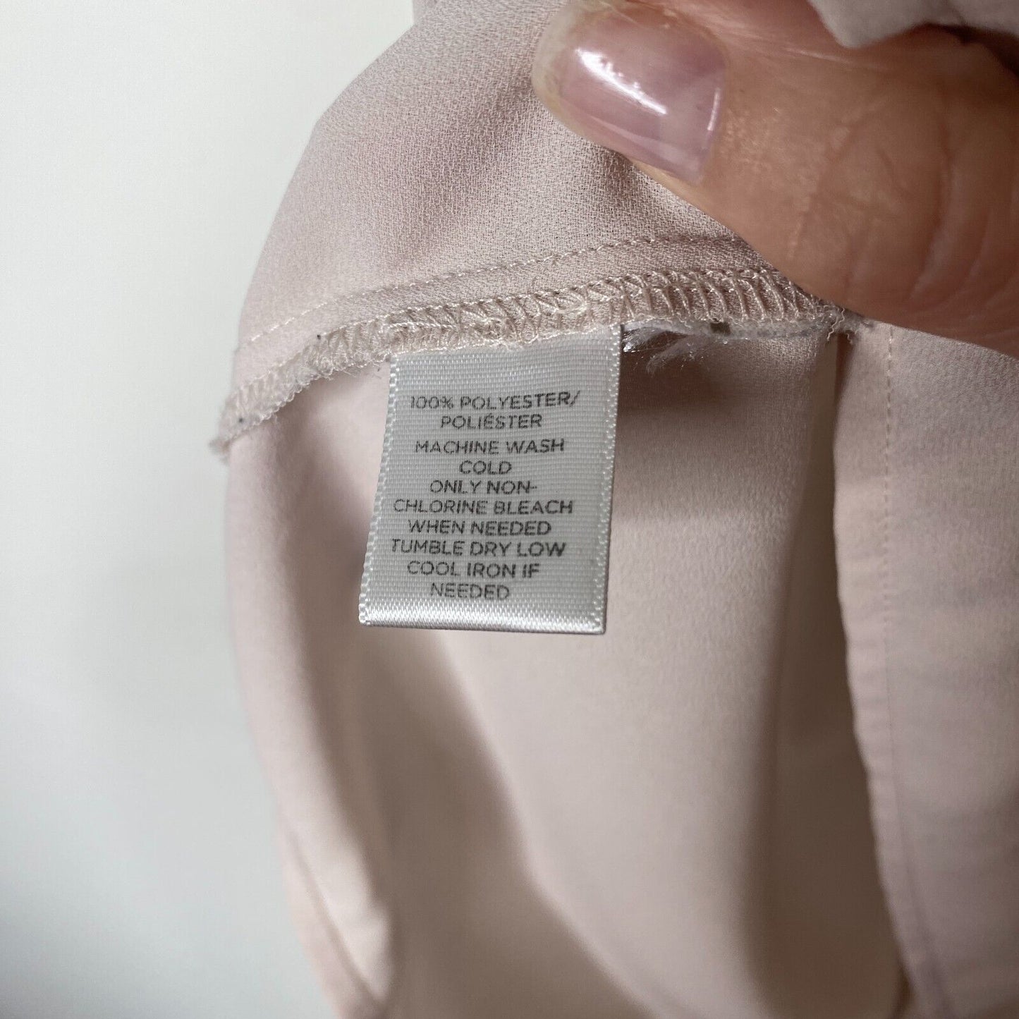 Loft Pinky Beige & Gray Collar Top Gathered Back Detail Cuffed Short Sleeves XSP