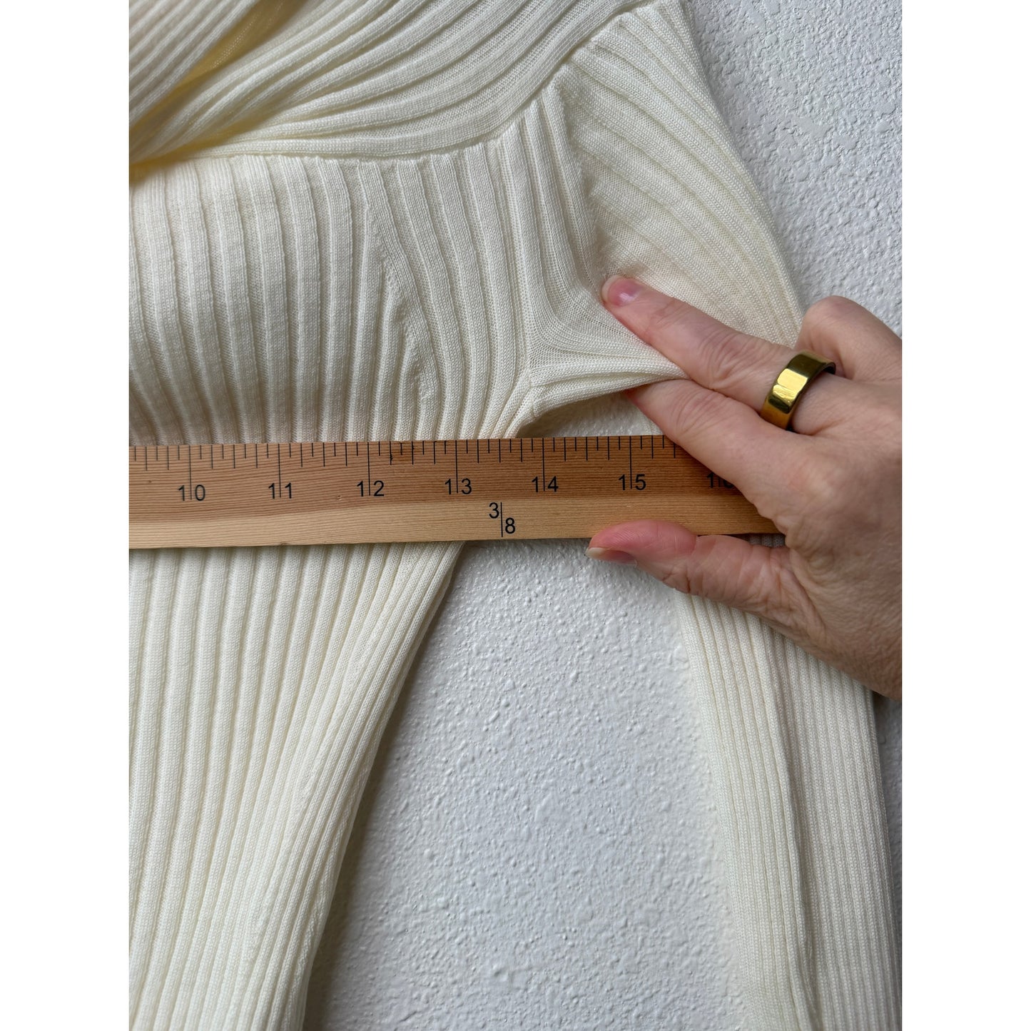 Wolford x Simkhai Ribbed Off Shoulder Wool Bodysuit Cream S