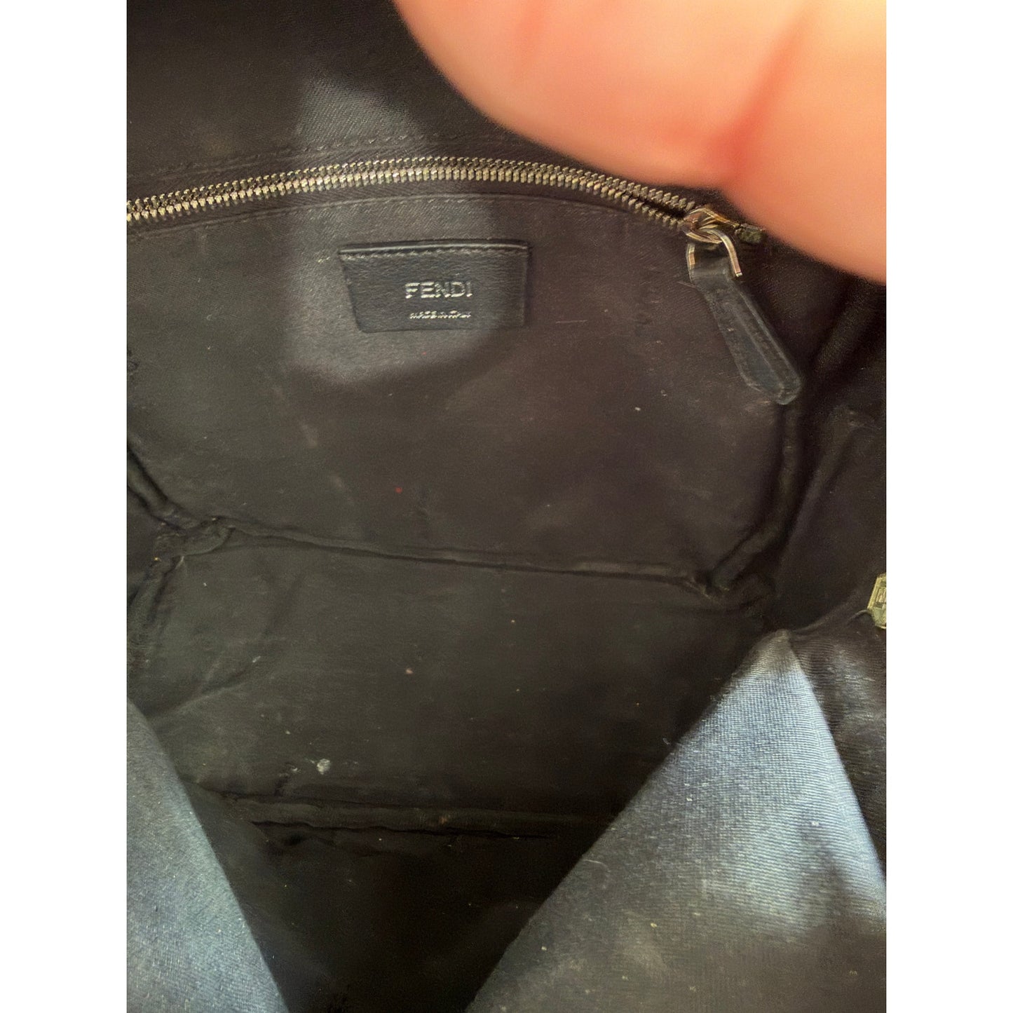 Fendi Roma Mini By The Way Leather Backpack Black Silver Gold Studded Logo Bag
