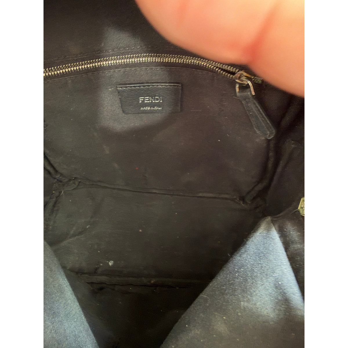 Fendi Roma Mini By The Way Leather Backpack Black Silver Gold Studded Logo Bag