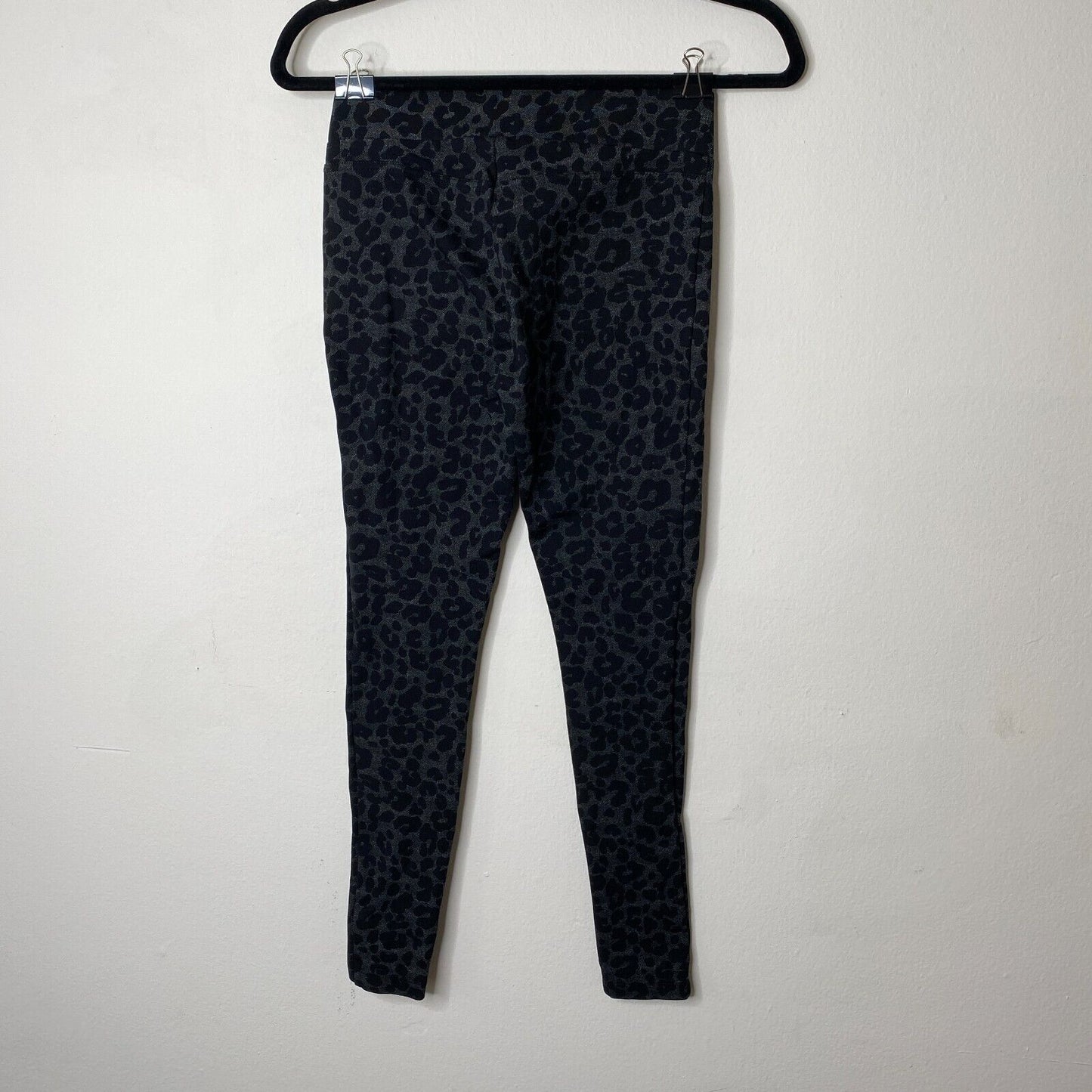 Loft Black and Gray Muted Leopard Print Ponte Leggings Jeggings High Waist XSP