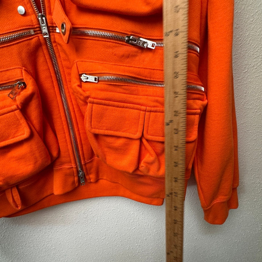 NWT Mastermind World Orange Multi-Pocket Utility Zip Hoodie Men’s M