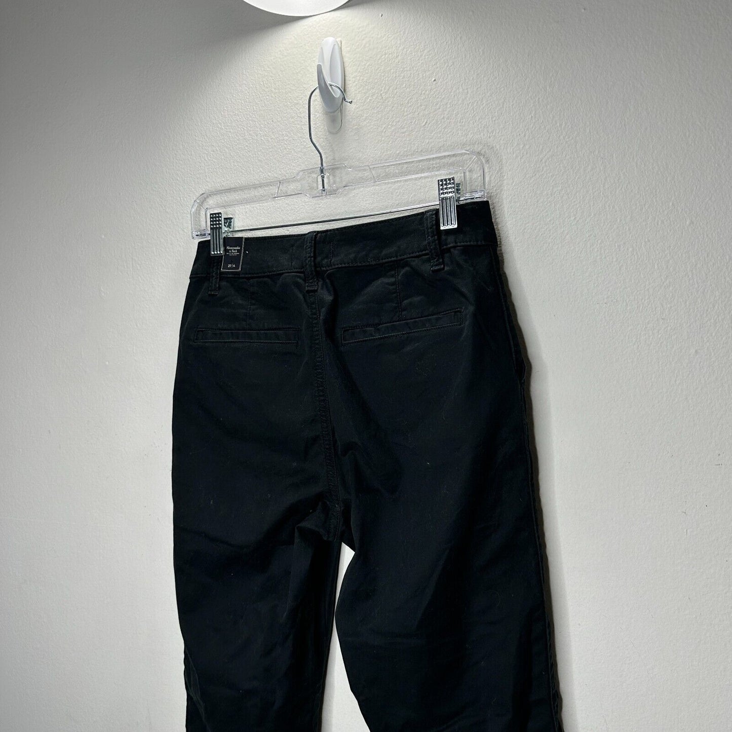 NWT Abercrombie & Fitch Black Denim Straight Leg Khaki Pants 27 / 4