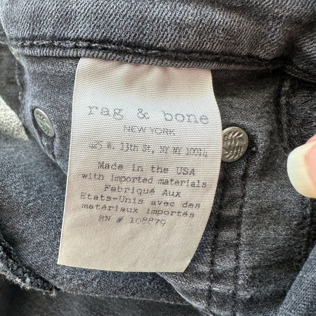 Rag & Bone Dark Gray High Rise Ankle Skinny Jeans 26