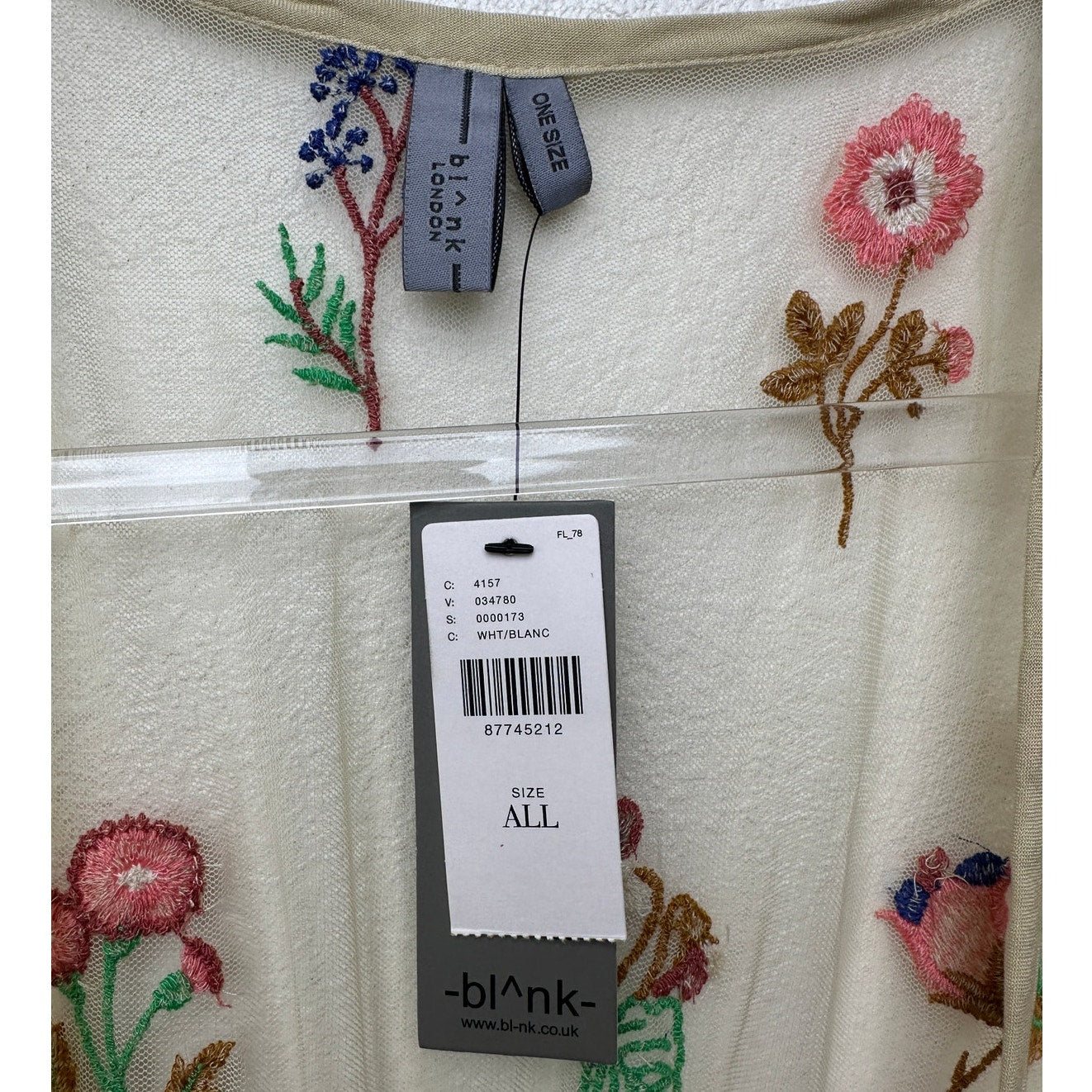 NWT BL-NK Women Coverup Multicolor One Size Sheer Duster