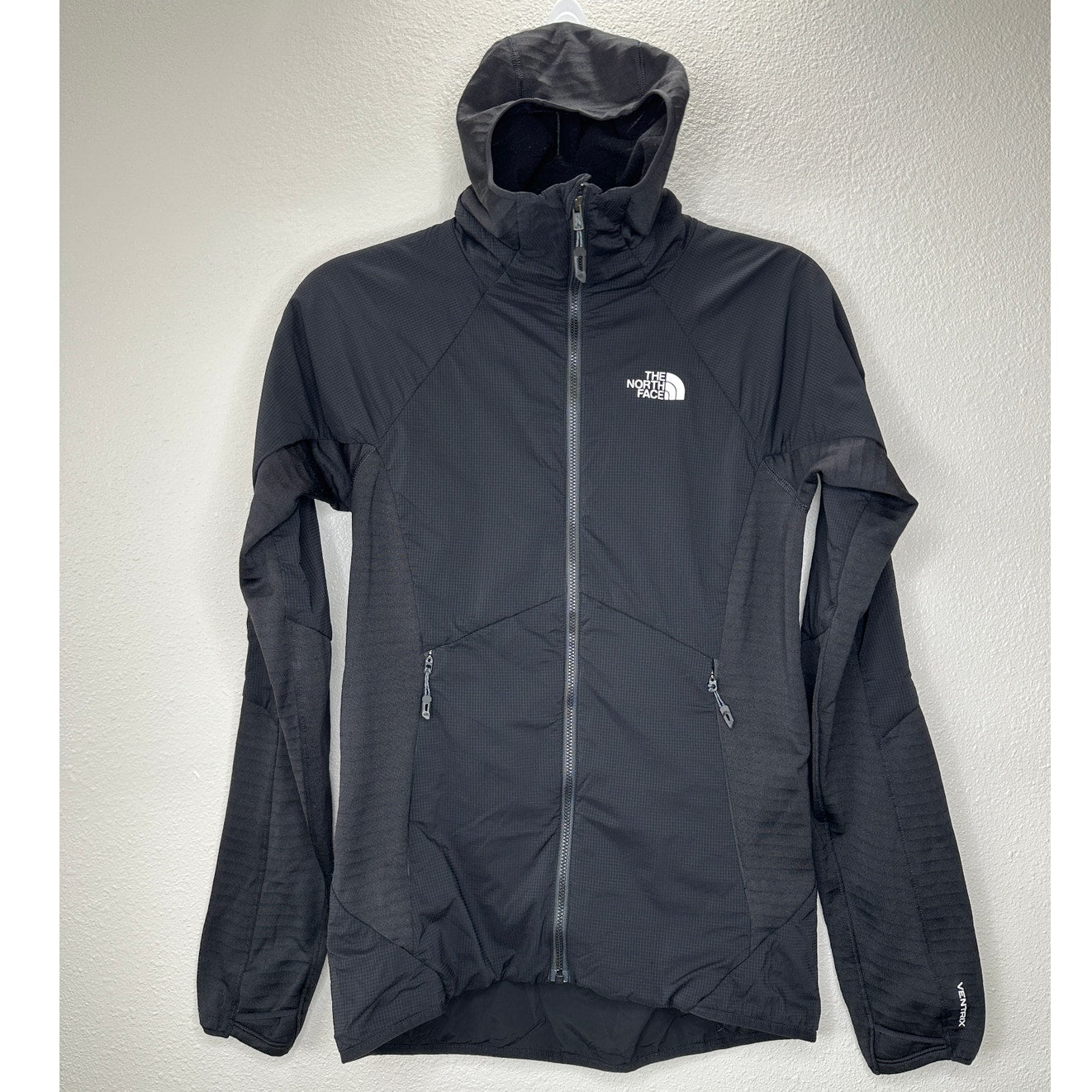 The North Face Black Long Sleeve Front Zip High Neck Hooded Jacket XS