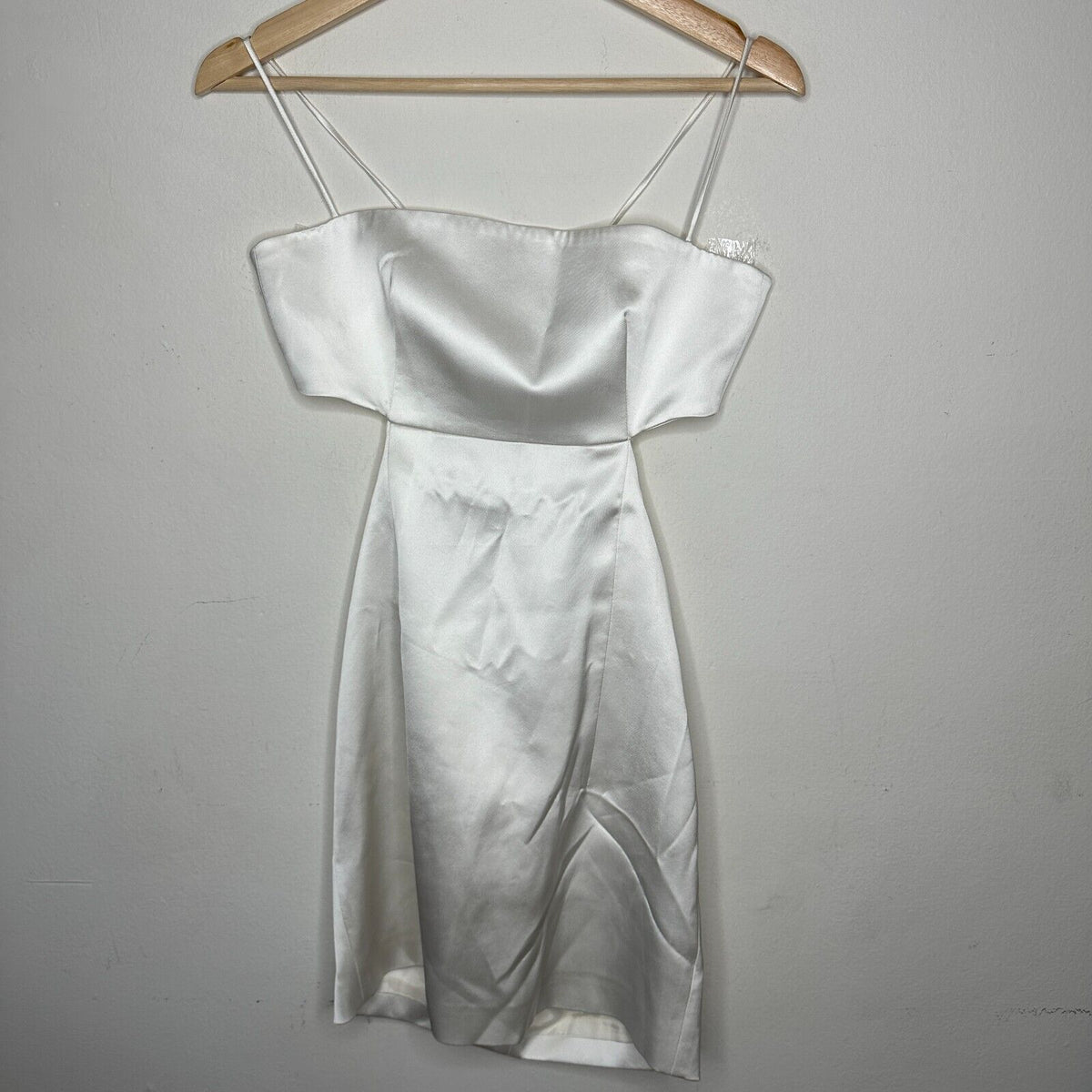 Gauge81 Marta White Satin Cut Out Square Neck Sleeveless Open Side Tie Back Mini SM