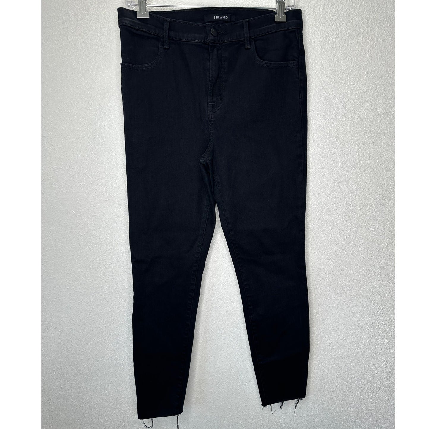 J Brand Vesper Black Alana High Waist Raw Hem Ankle Skinny Jeans 30