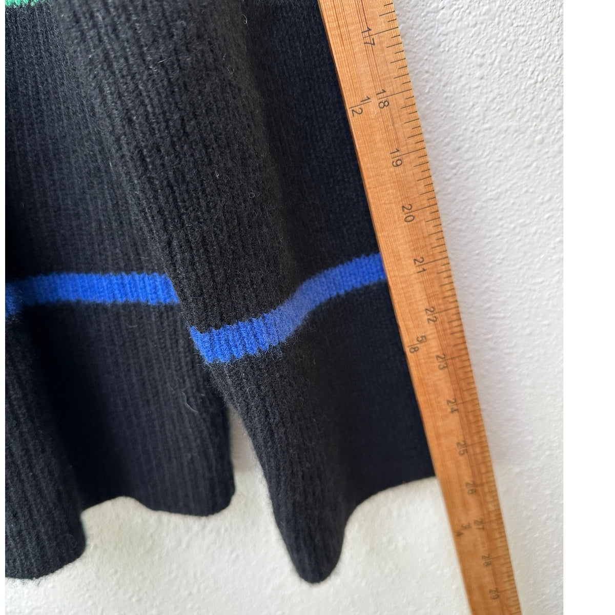 The Elder Statesman Black Multicolor Stripe Cashmere Sweater M