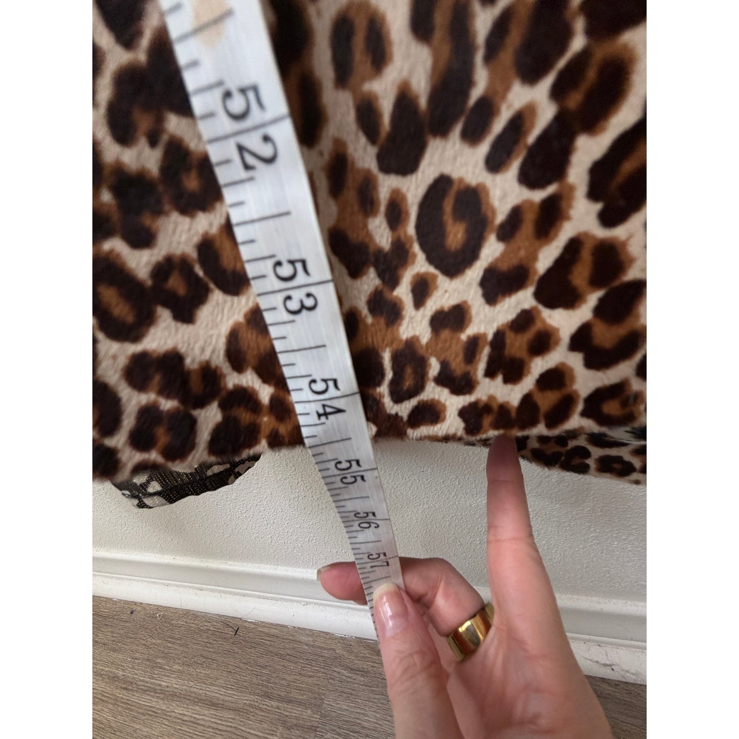 Alexx Brown Leopard Calf Hair Maxi Coat Women's US L/XL