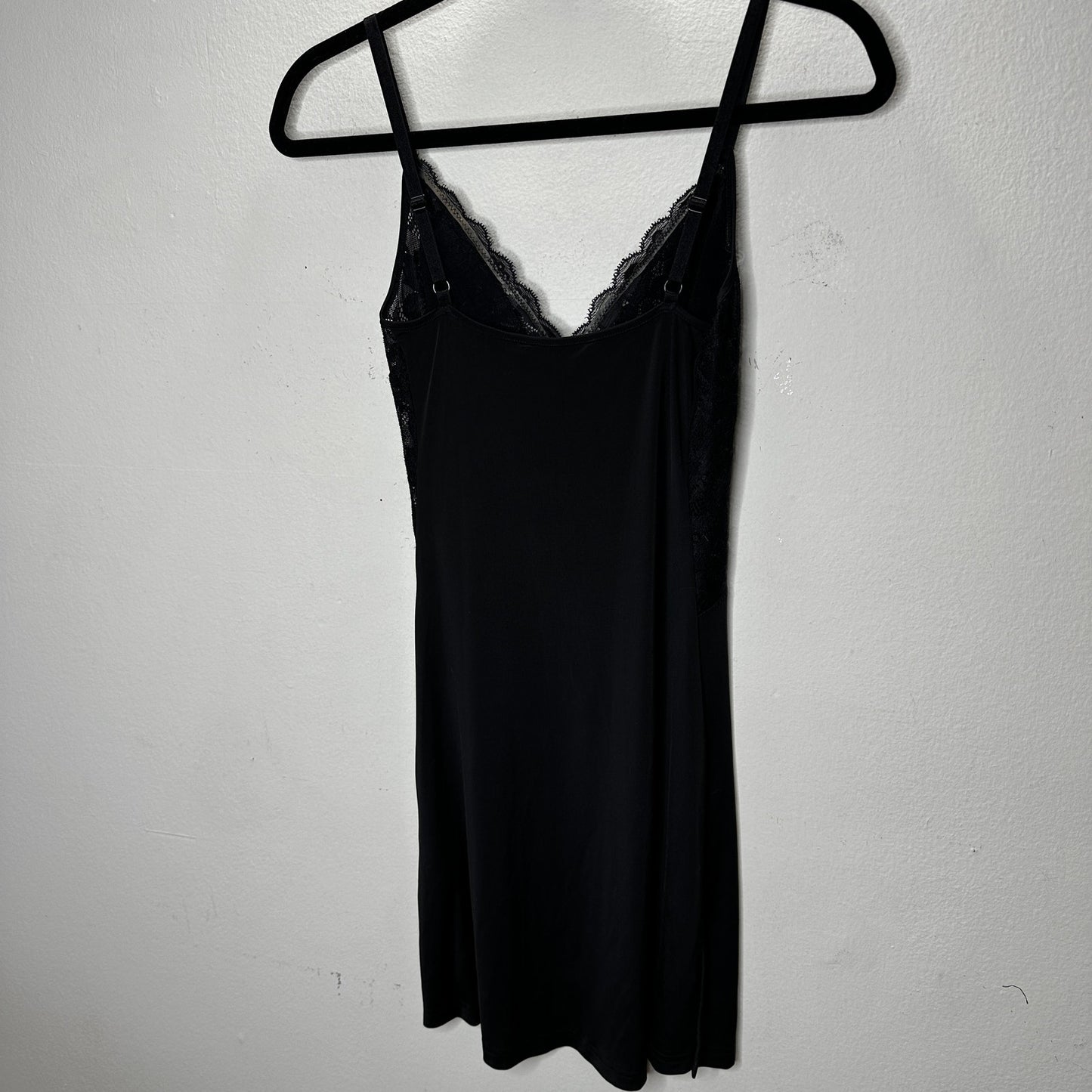 Guess Black Lace V-Neck Spaghetti Strap Slip Dress
