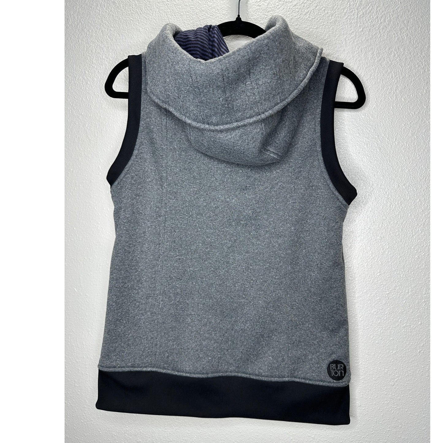 Burton Gray & Black Dry Ride Starr Hooded Zip Snowboard Vest M
