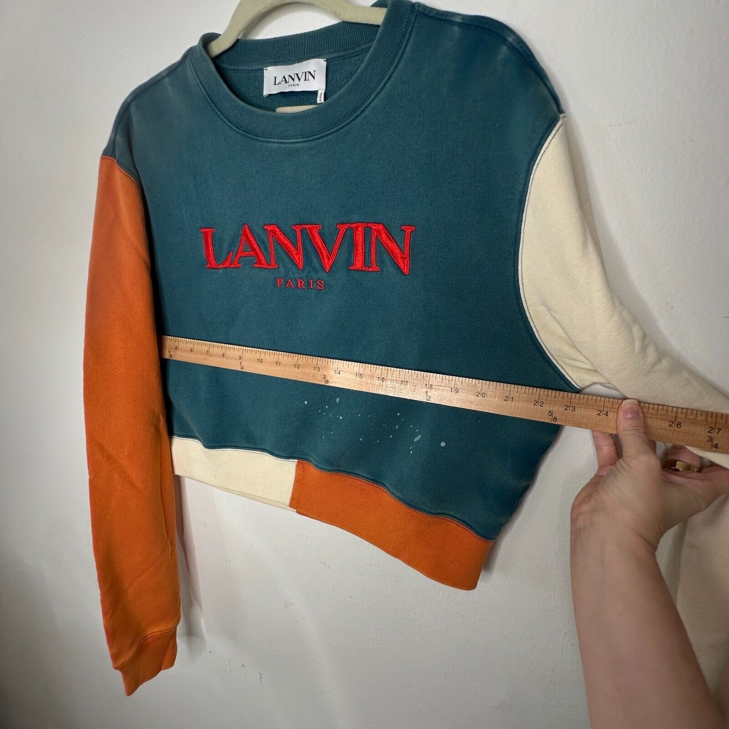 Gallery Dept. x Lanvin Orange Cream & Teal Long Sleeve Logo Art Sweatshirt S