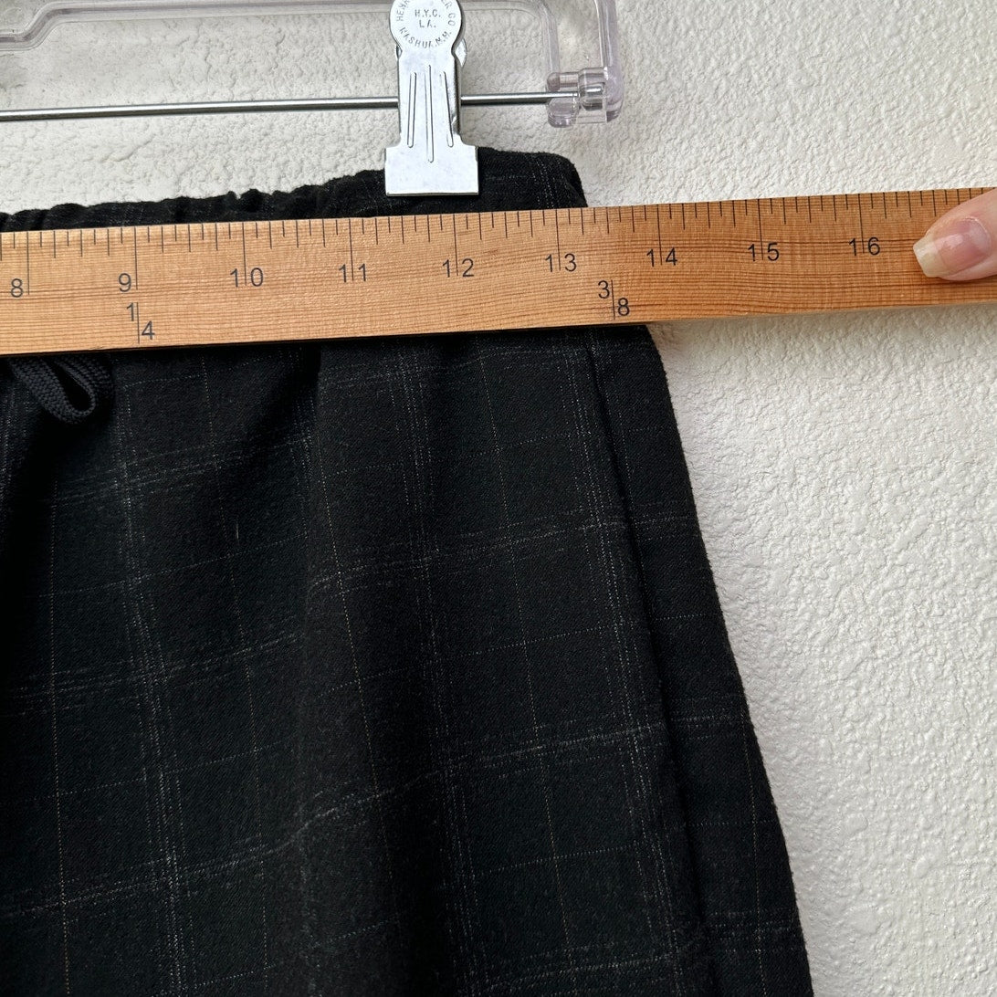 The Group Babaton Women’s Black Plaid Jogger Trousers US XS Drawstring
