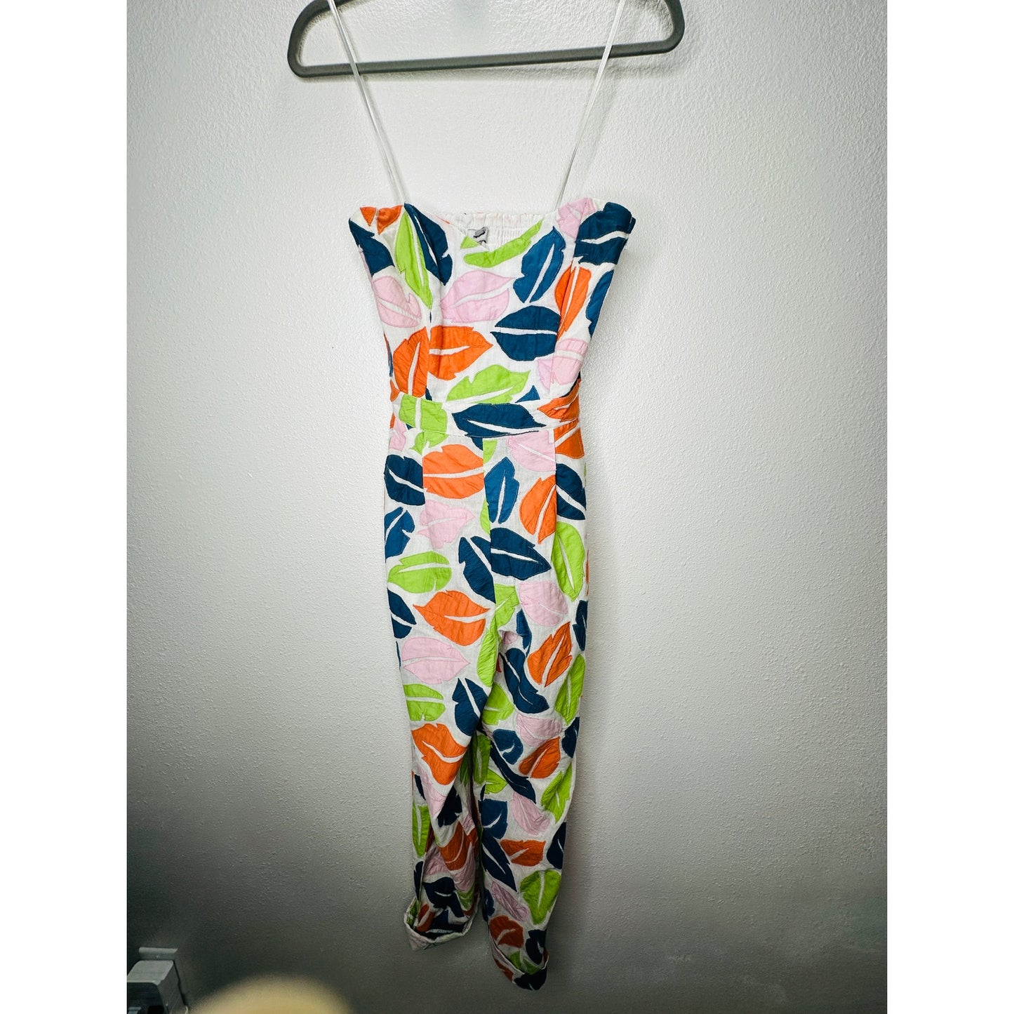 The Odells Ellie Multi-Color Leaf Print Bustier Jumpsuit  2