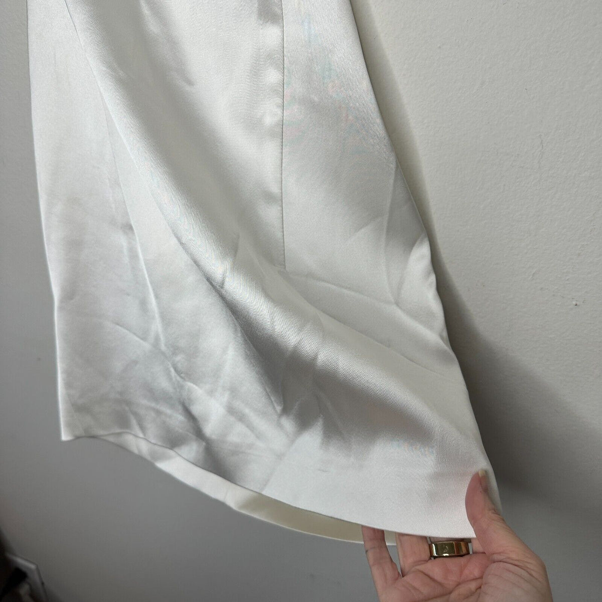 Gauge81 Marta White Satin Cut Out Square Neck Sleeveless Open Side Tie Back Mini SM
