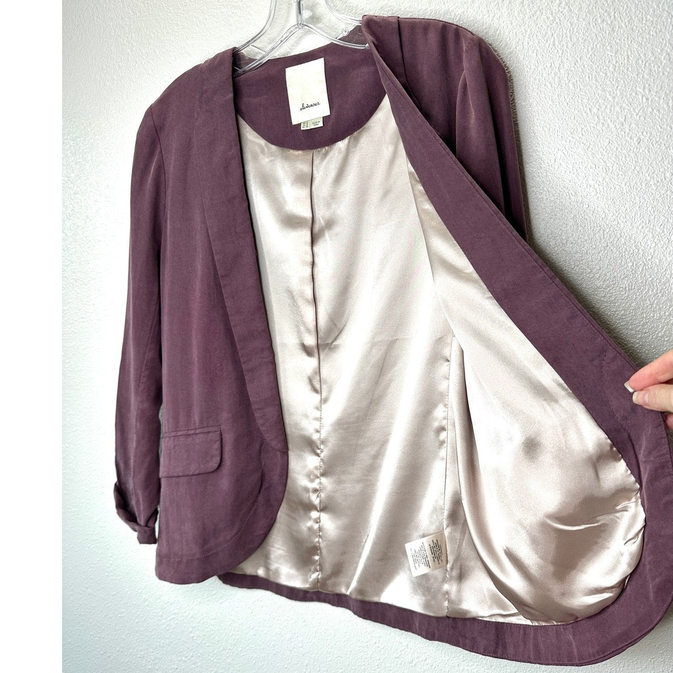 Elevenses Whitby Dusty Purple Soft Pocketed Thin Blazer 2