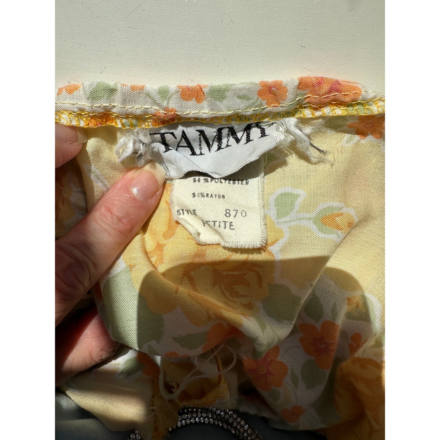 Tammy Vintage Yellow Floral Prairie Dress Women’s S Tie-Front Ruffle
