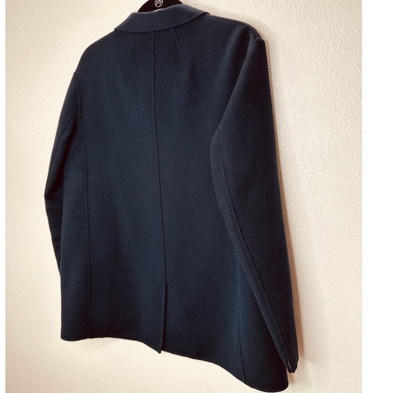 S MaxMara Cucio Amano Navy Angora Wool Blend 3-Button Blazer 12