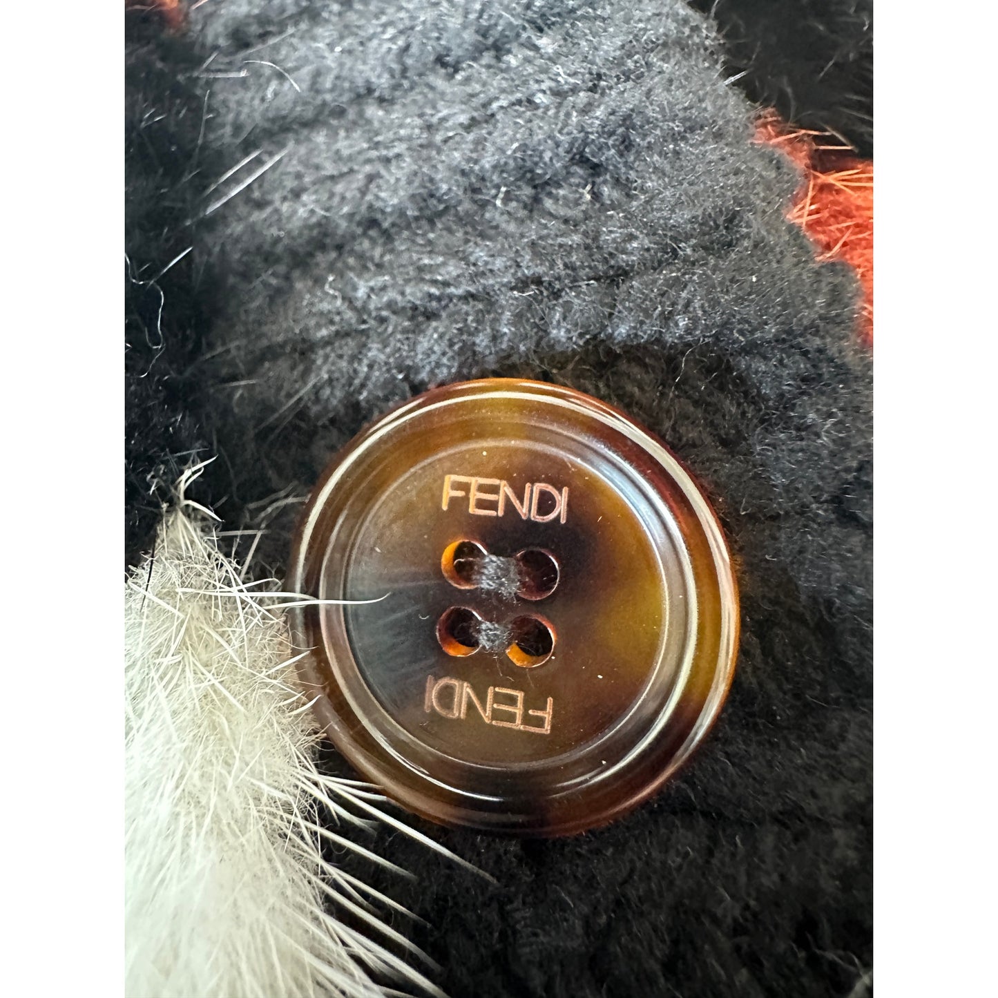Fendi Black Chunky Balloon-Sleeve Cashmere and Mink Fur Animal Print Sweater 6