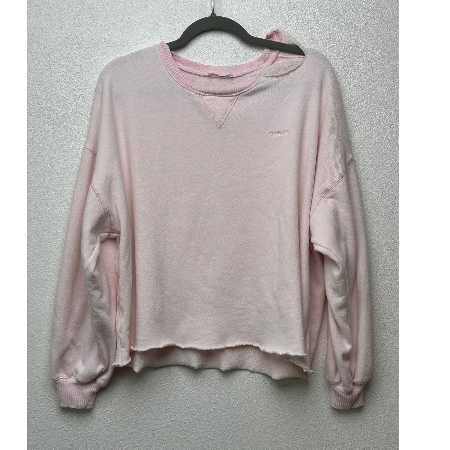Sablyn Cropped Sweatshirt Light Pink Women’s US M Raw Hem