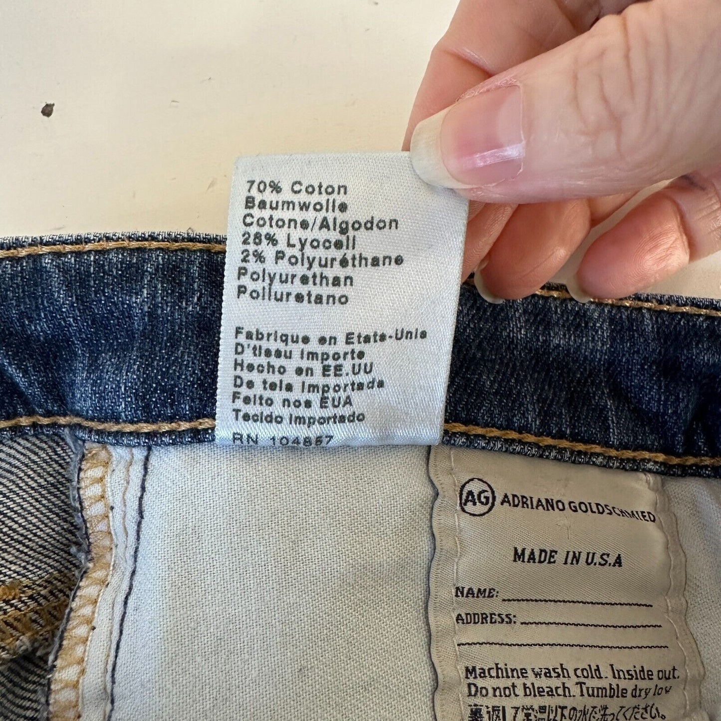 Revolve AG Flyaway The Stilt Cigarette Roll-Up Medium Wash Distressed Jean 27