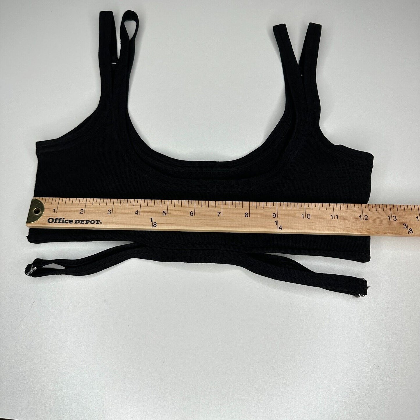 Dion Lee Sexy Black Strappy Crop Tank Top Double Adjustable Strap Cutouts XS